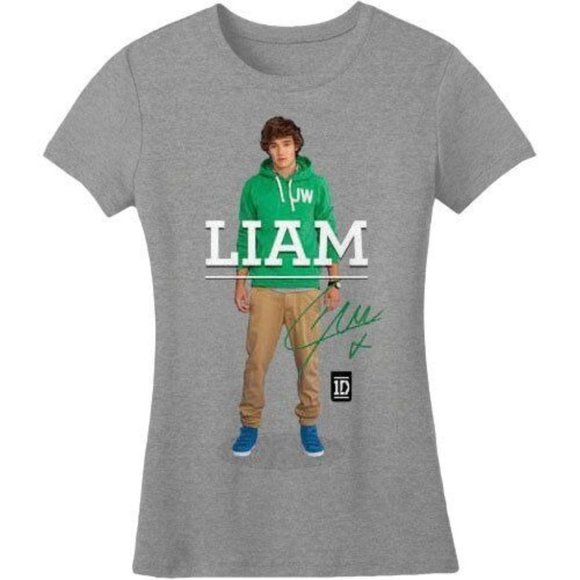 One Direction Tops - One Direction 1D Liam Standing Pose Grey Skinny Fit T-Shirt Junior Size Large